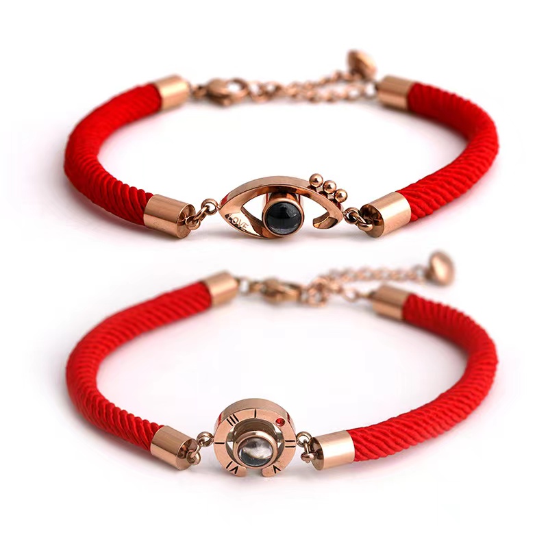 Vòng Đeo Tay Gắn Nam Châm Chiếu I Love You 100 Ngôn Ngữ Làm Quà Tặng Cho Bạn Gái