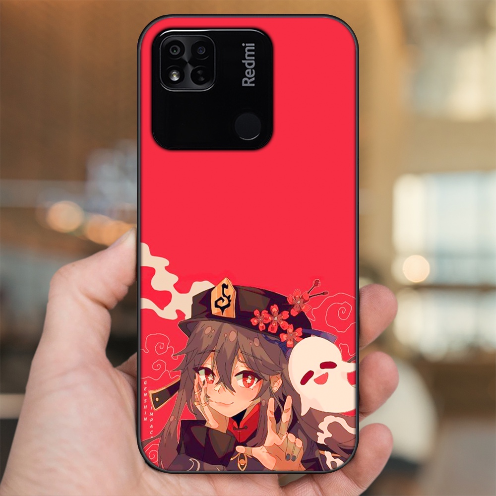 Ốp lưng Xiaomi Redmi 10A viền đen in hình Hutao Genshin Impact