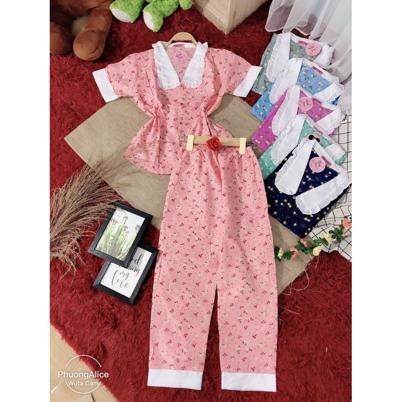 Bộ lụa hoa tiểu thư