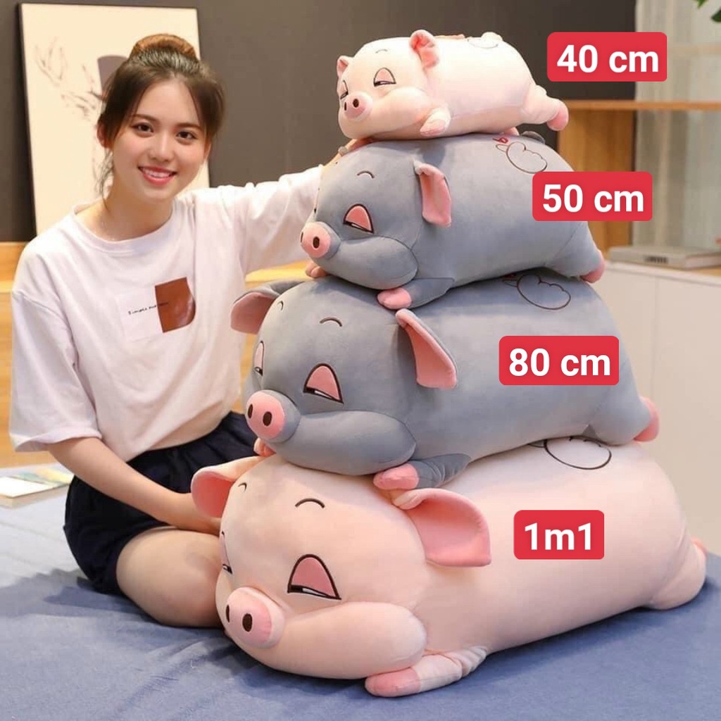 Gấu Bông, Gối Ôm Heo Lợn Thú Nhồi Bông Phê cần lim dim Siêu to khổng lồ béo ú đáng yêu ngộ nghĩnh