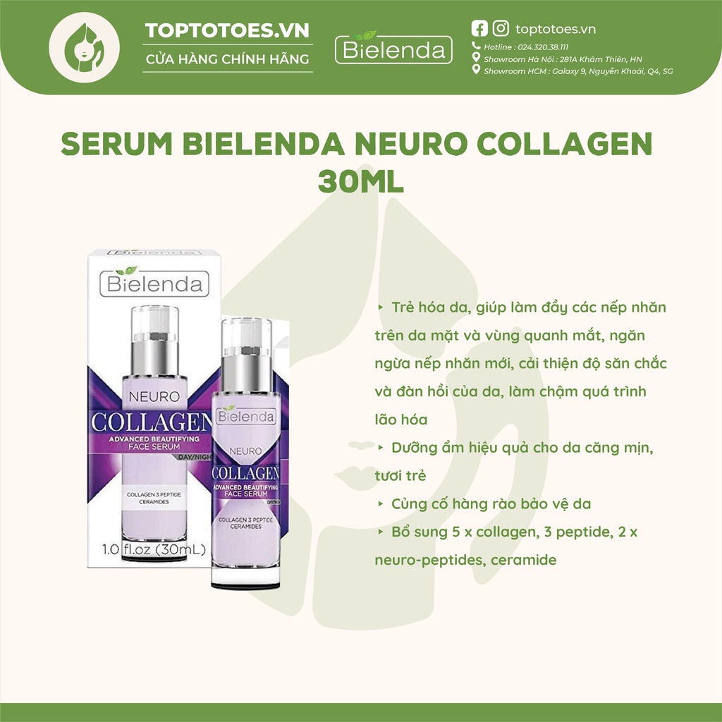 Serum Bielenda Neuro Collagen 30ml cho da săn chắc, đàn hồi, mờ nếp nhăn