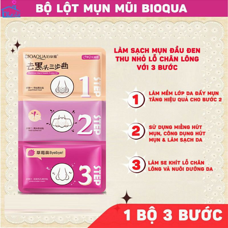 Set Lột mụn 3 miếng Bioaqua - Siêu Phẩm Lột Mụn Đầu Đen Mũi