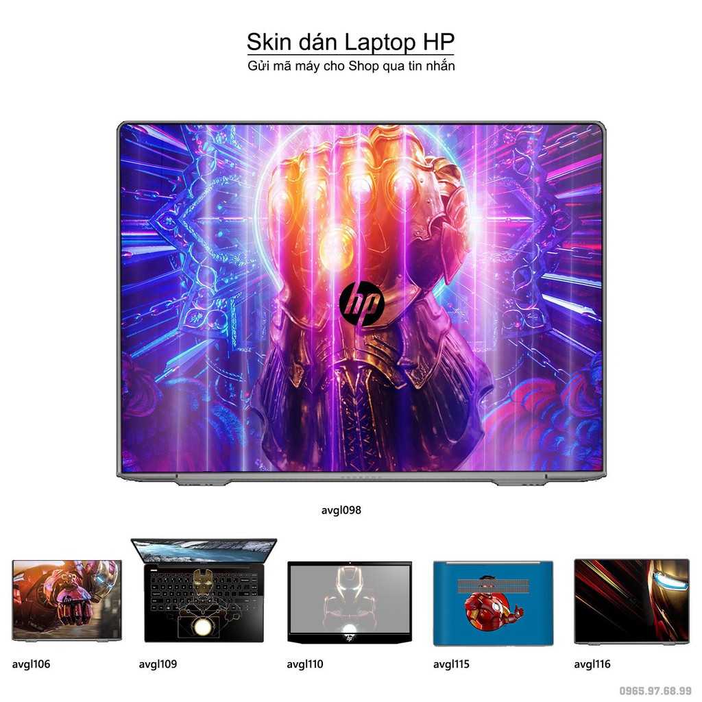 Skin dán Laptop HP in hình Avenger _nhiều mẫu 2 (inbox mã máy cho Shop)