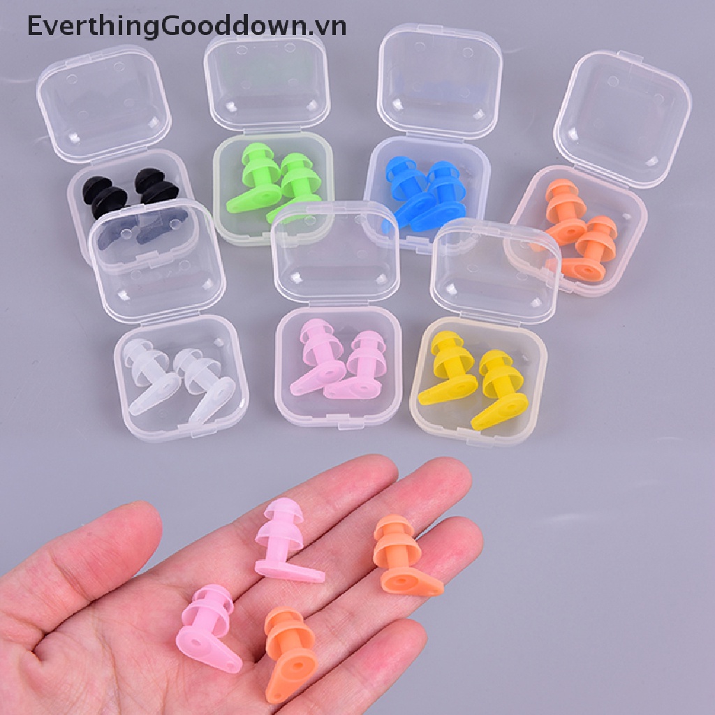 Everthinggooddown 1 Cặp Nút Bịt Tai Bằng Silicone Chống Thấm Nước Tiện Dụng Khi Đi Bơi