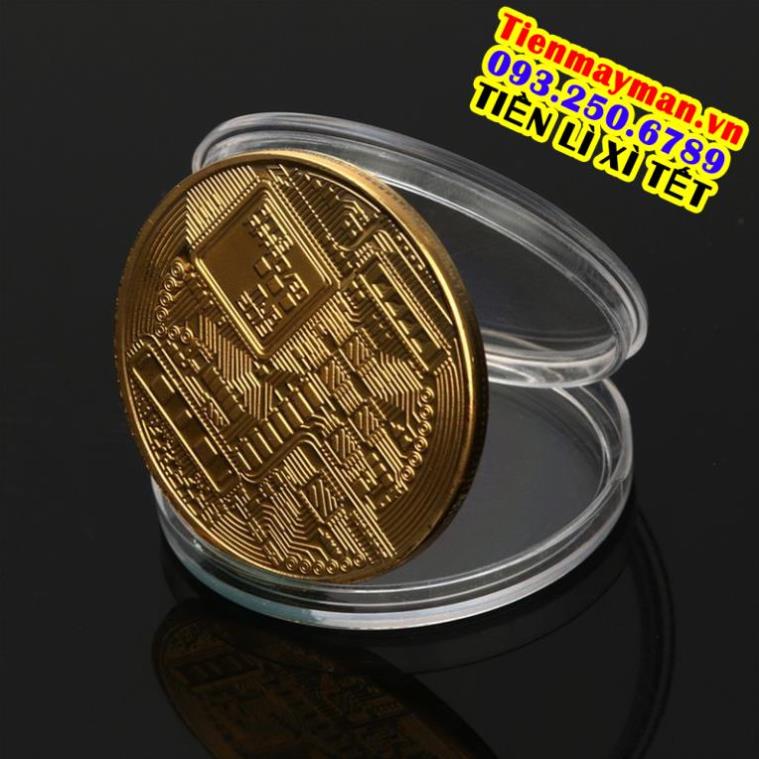 Đồng Xu Bitcoin Mạ Vàng 24K
