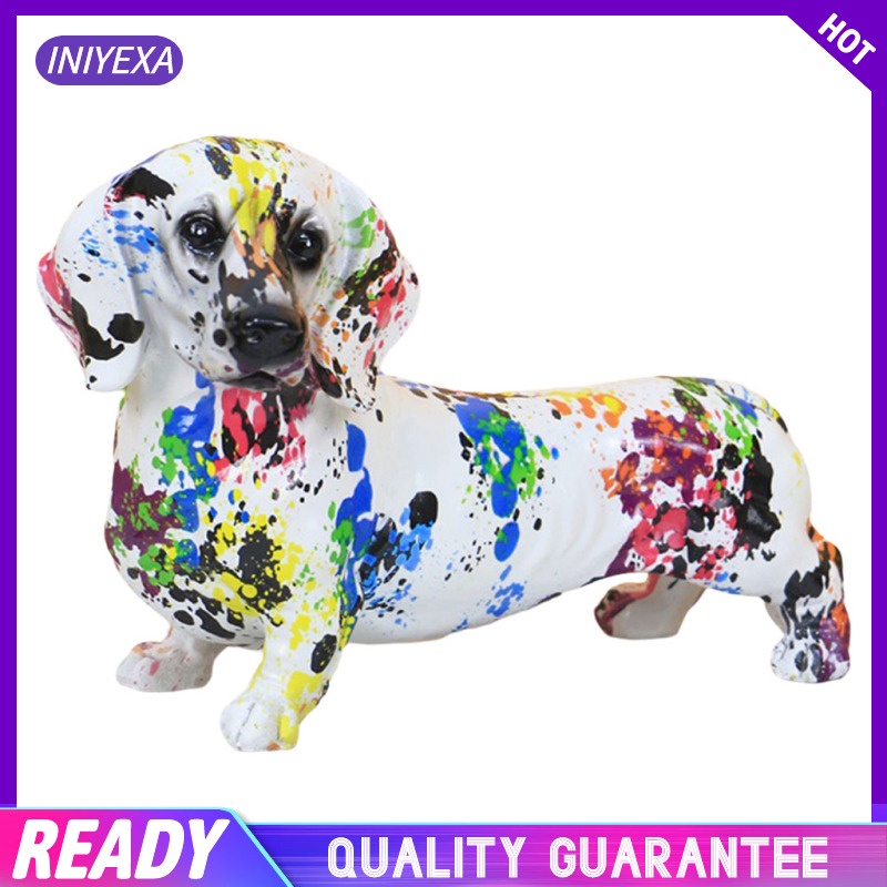 Mô Hình Chú Chó Bằng Nhựa Resin Nhiều Màu Sắc Phong Cách Bắc Âu Trang Trí Bàn Làm Việc