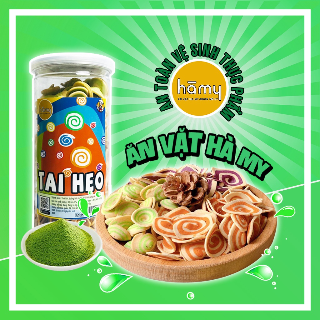 Bánh tai heo mix hai vị trà xanh và socola hũ 330g đồ ăn vặt Hà My