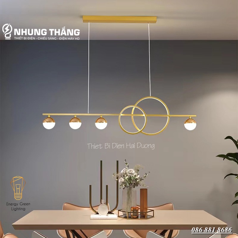 Đèn Thả 6 Bóng DGT-2096 Vàng ,DGT-1508 Đen - 3 Chế Độ Ánh Sáng - Decor Trang Trí Phòng Ăn,Phòng Khách Sang Trọng Cao Cấp