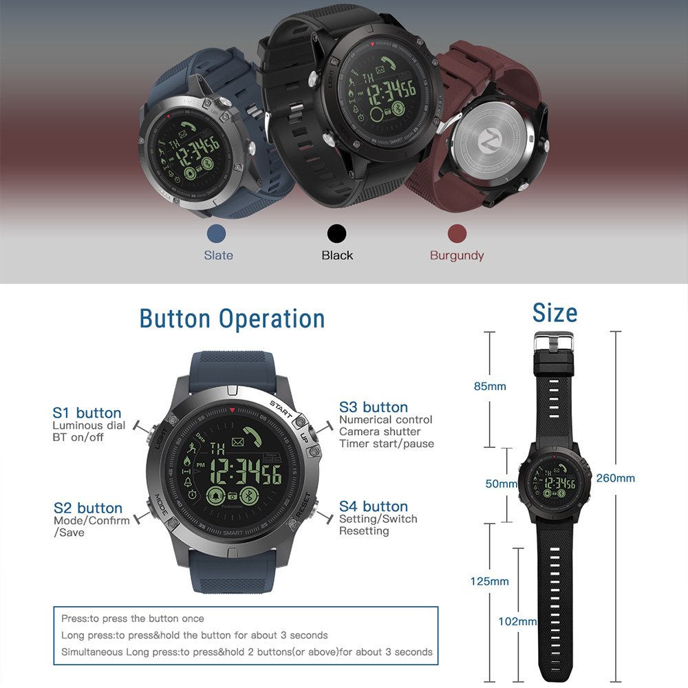 Zeblaze VIBE 3 HR IPS Color Display Sports Heart Rate Monitor IP67 Waterproof Smart Watch For IOS & Android