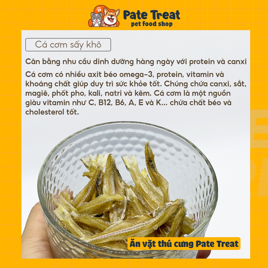 Treat Bánh Thưởng Cho Chó Mèo Cá Cơm Sấy Khô PATE TREAT Homemade 20gr 50gr Thức Ăn Cho Chó Mèo Thú Cưng