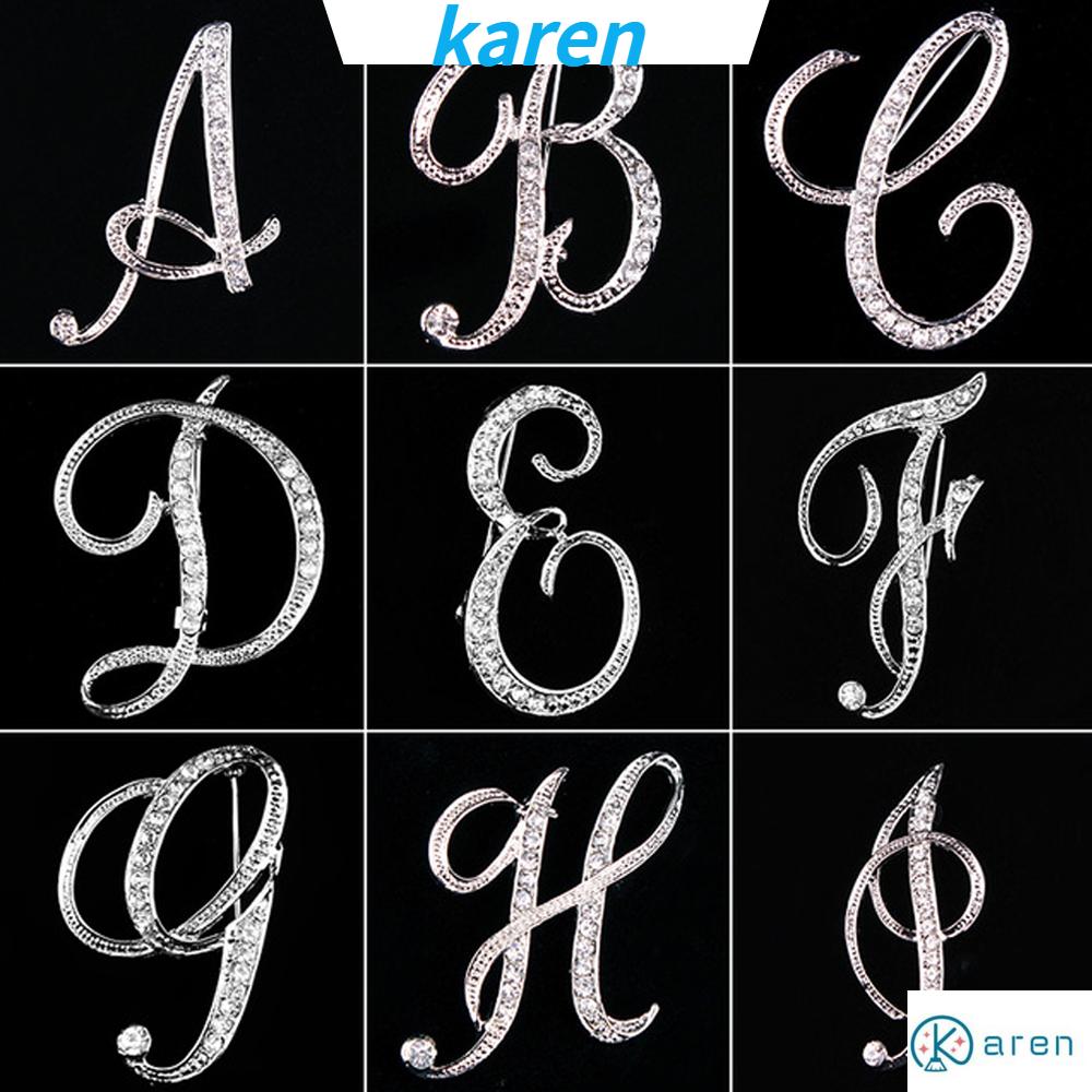 Ghim cài áo kim loại kiểu 26 chữ cái tiếng Anh thời trang sáng tạo dành cho nữ