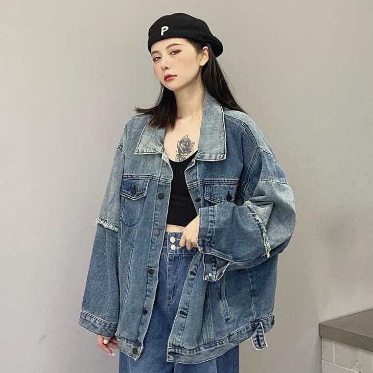 Áo khoác jean Unisex nam nữ form dáng rộng chất đẹp, nhiều mẫu cá tính hàng QCCC - A1 (Ảnh thật + video cận chấ