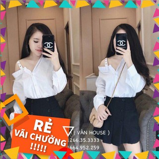 Cực Hot Set áo lệch vai + chân váy xòe siêu sang chảnh