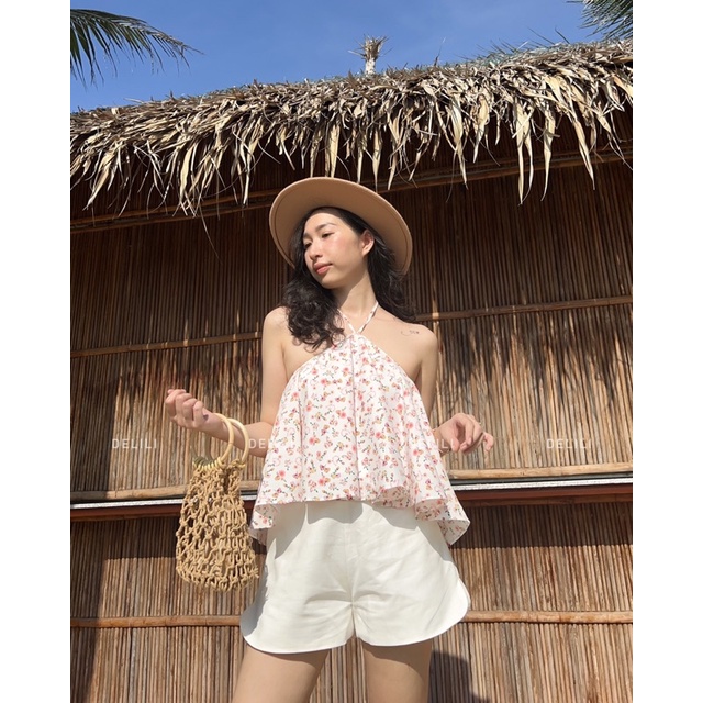 set áo yếm phối quần short xinh xắn cho mùa hè Delili