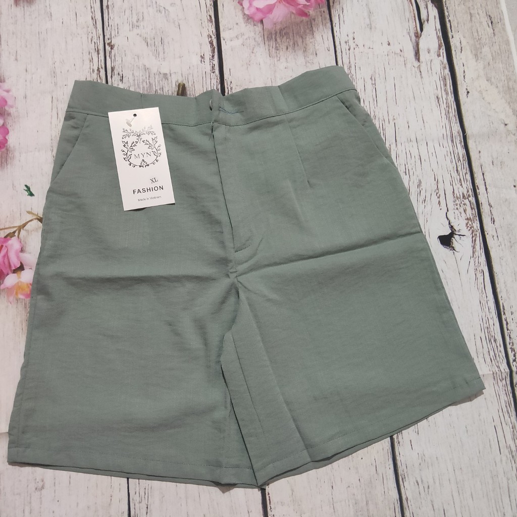 Quần Đùi đũi Lưng Cao Trên Gối Dáng Quần Short Siêu Mát Mùa Hè