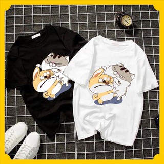 Áo thun unisex mèo ami bụng bự (Áo màu trắng)