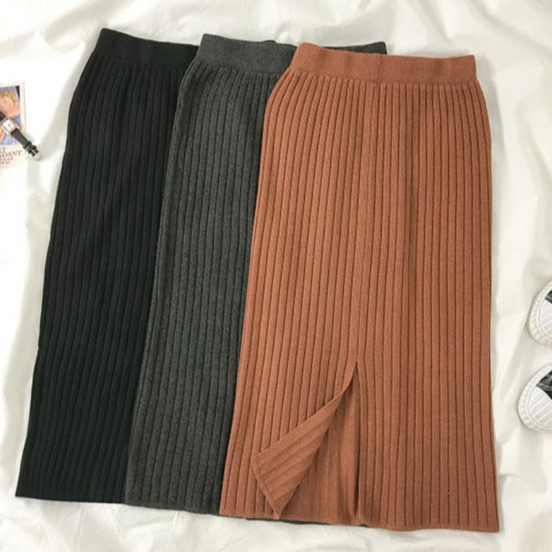 chân váy len midi dáng dài chất len mềm mịn (hàng tuyển) | BigBuy360 - bigbuy360.vn