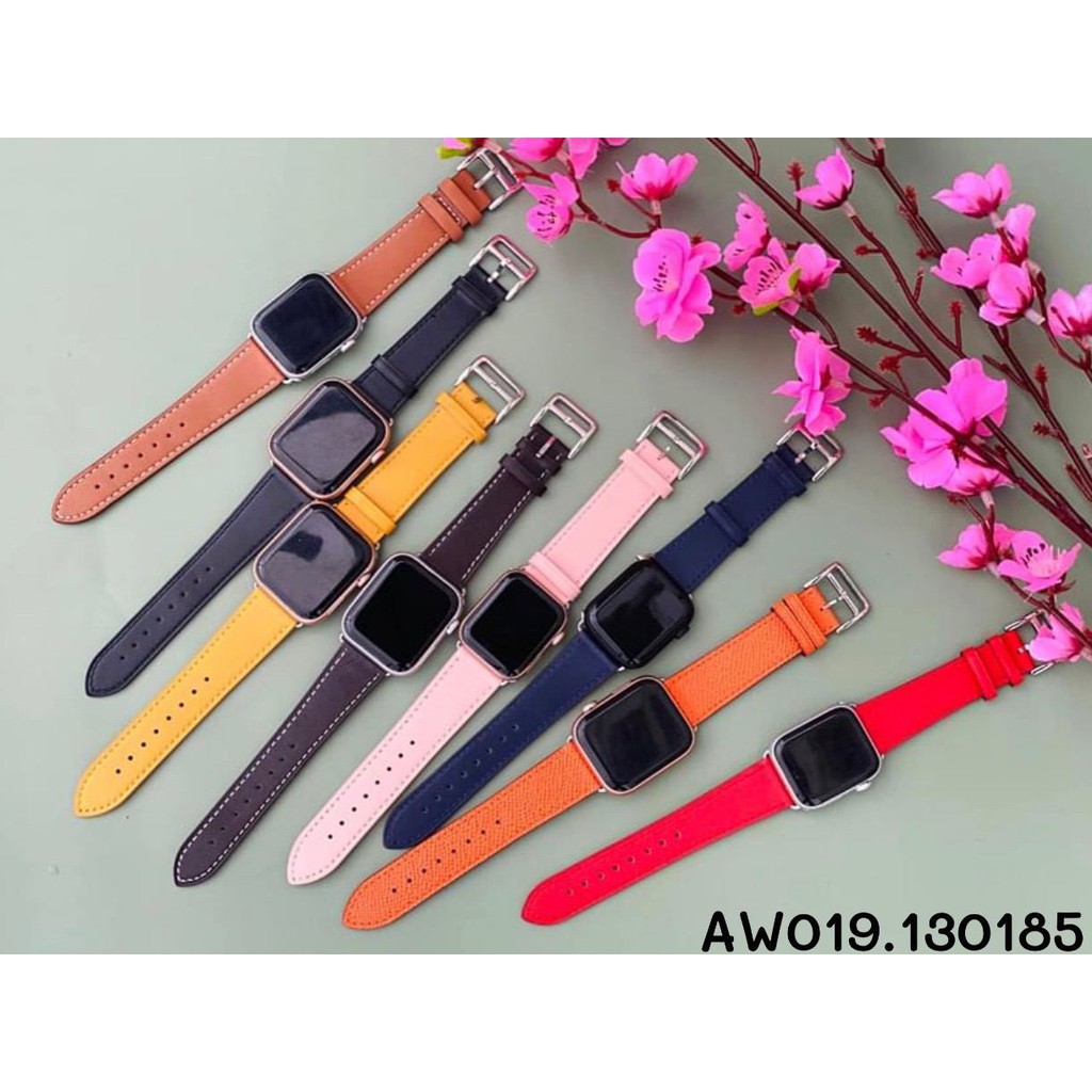 Dây da Her mes swiff dành cho Apple Watch đồng hồ thông minh iWatch Series 1/ 2/ 3/ 4/ 5/ 6/SE 38mm 40mm 42mm 44mm Fukia