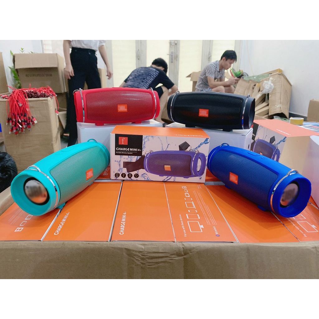 Loa bluetooth jbl charge 4+ mini vỏ nhôm Bass mạnh, âm thanh trong, Pin 3- 4h có dây đeo, hỗ trợ thẻ nhớ, Usb