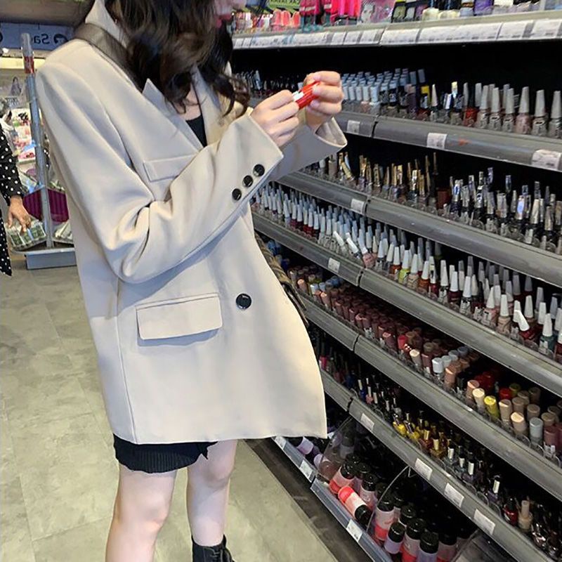 Áo Khoác Dáng Rộng Thời Trang Mùa Xuân 2021 Phong Cách Hàn Quốc Cổ Điển