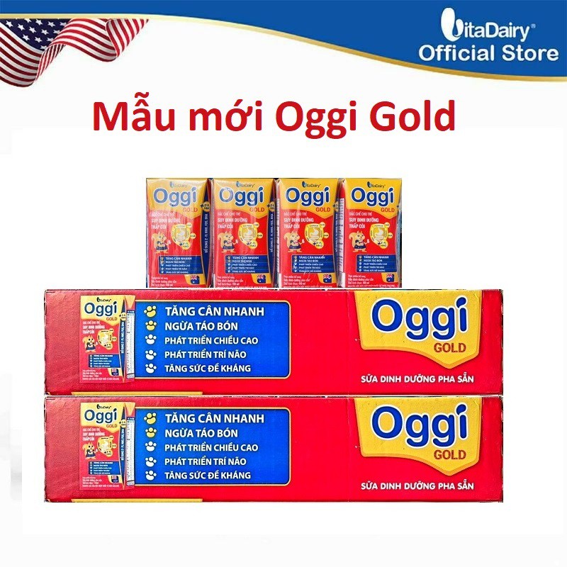 [Mẫu mới] Sữa Oggi Gold Pha Sẵn Thùng 48 Hộp x 110 ml [Date 2022]