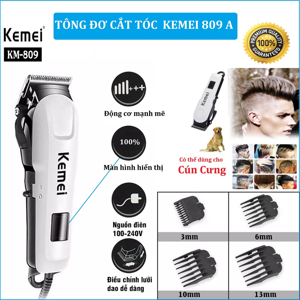 Tông đơ cắt tóc không dây chuyên nghiệp Kemei KM-809A - Tăng đơ cắt tóc chuyên nghiệp không dây KEMEI 809A