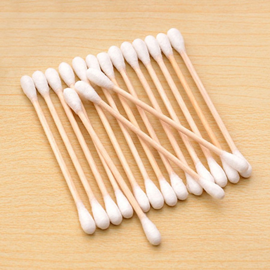 ☎ 100Pcs Sticks Cotton Swabs Household Disposable Double-Headed Cotton Stick Makeup Remover Swab Sanitary Napkin