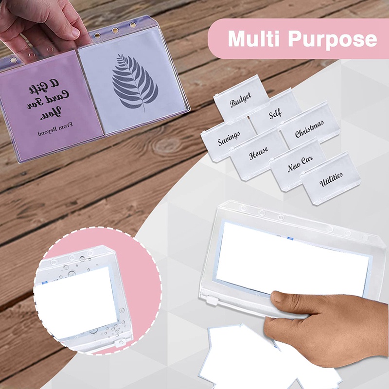 Set 29 bìa sổ tay bao ngân sách khổ A6 màu hồng phù hợp cho đi du lịch