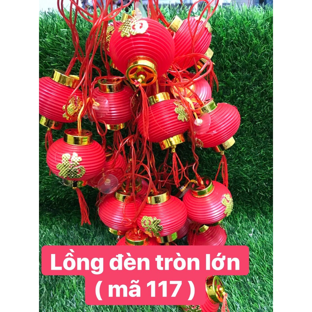 Dây đèn led đèn lồng đỏ treo trang trí dài 5m 16 bóng hình tròn