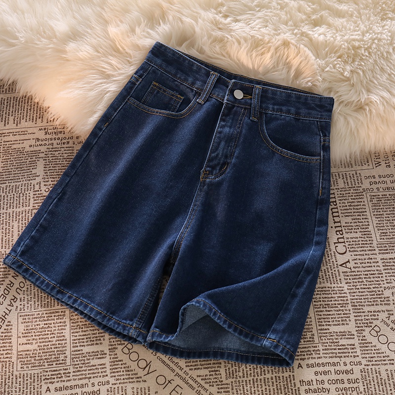 Quần Short Denim Lưng Cao Ống Rộng Thời Trang Mùa Hè Mới Cho Nữ