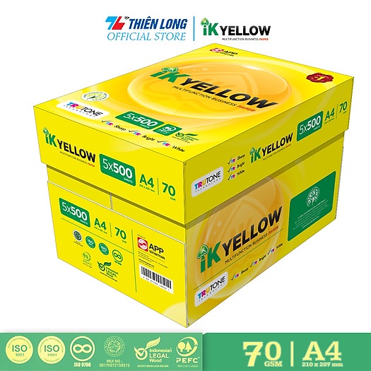 Thùng 5 ream giấy IK YELLOW cao cấp