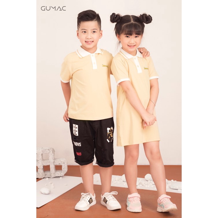 [Mã MABR07062 giảm 8% tối đa 50K đơn từ 249K] Đầm phối màu cổ bẻ dành cho bé DKA514 GUMAC | BigBuy360 - bigbuy360.vn