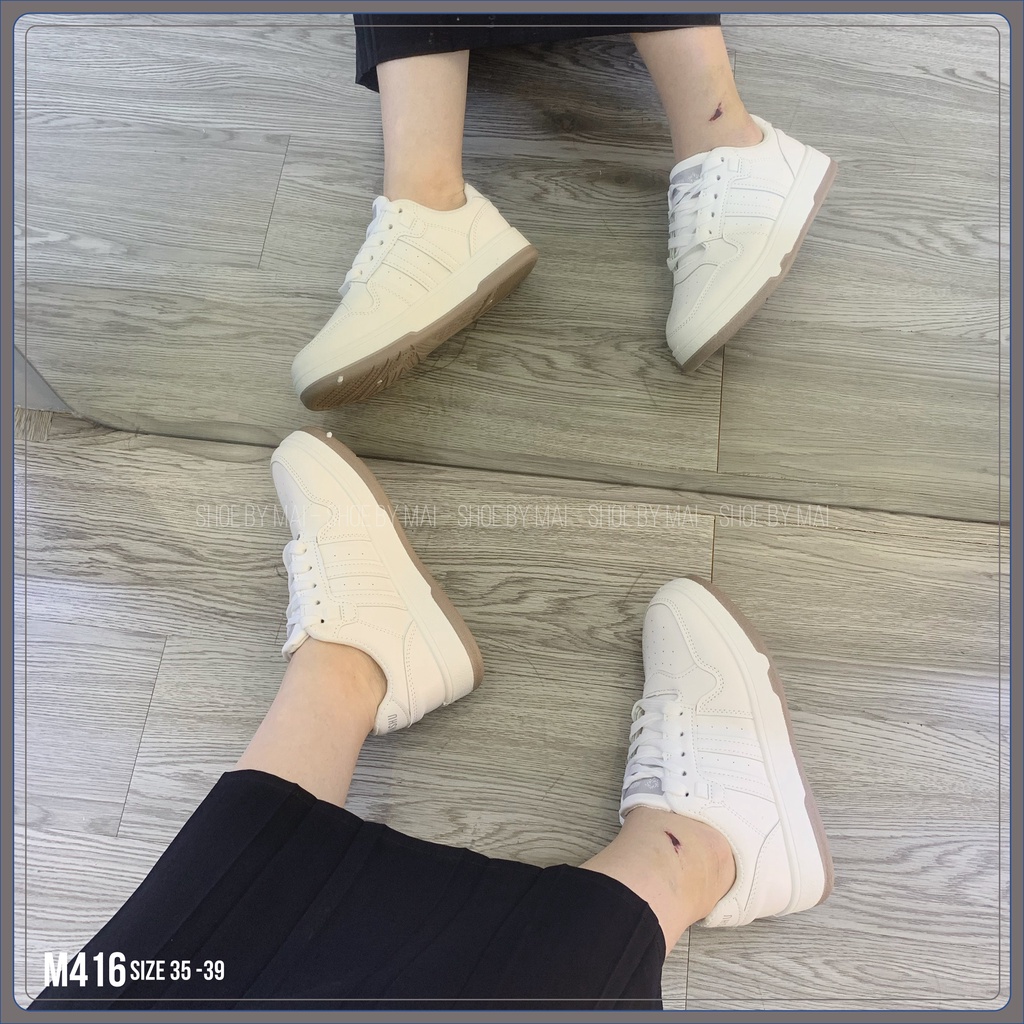 Giày nữ, Giày Sneaker nữ màu trắng phong cách Hàn Quốc M416 SHOEBYMAI