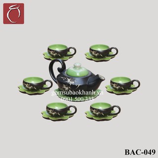 Bộ ấm chén men thủy tinh Hải Âu