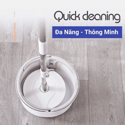 [Ưu Đãi] Bộ Cây Lau Nhà Thông Minh, Bộ Cây Lau Nhà Tự Vắt Xoay 360 Độ Kèm Thùng Tự Vắt K8 Cao Cấp