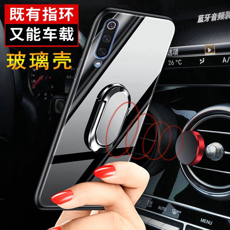 Ốp điện thoại kính cường lực khuyên nam châm gắn xe hơi kèm dây đeo dành cho Samsung Galaxy A30 A50 A20 A30s A50s