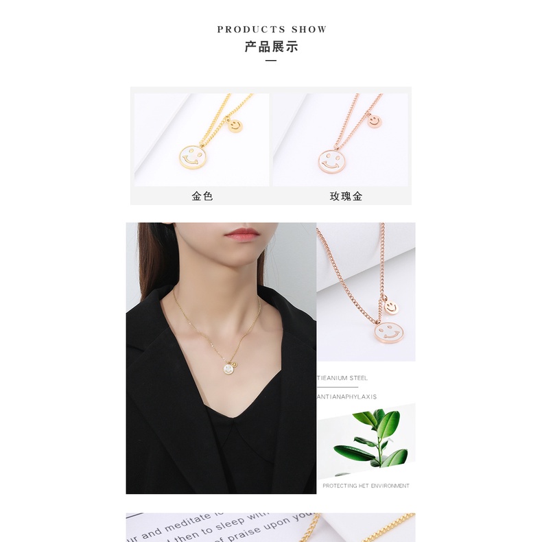 Dây chuyền vòng cổ nữ titan mặt cười X9-208 - CAM KẾT KHÔNG GỈ, KHÔNG BAY MÀU - BẢO HÀNH 12 THÁNG