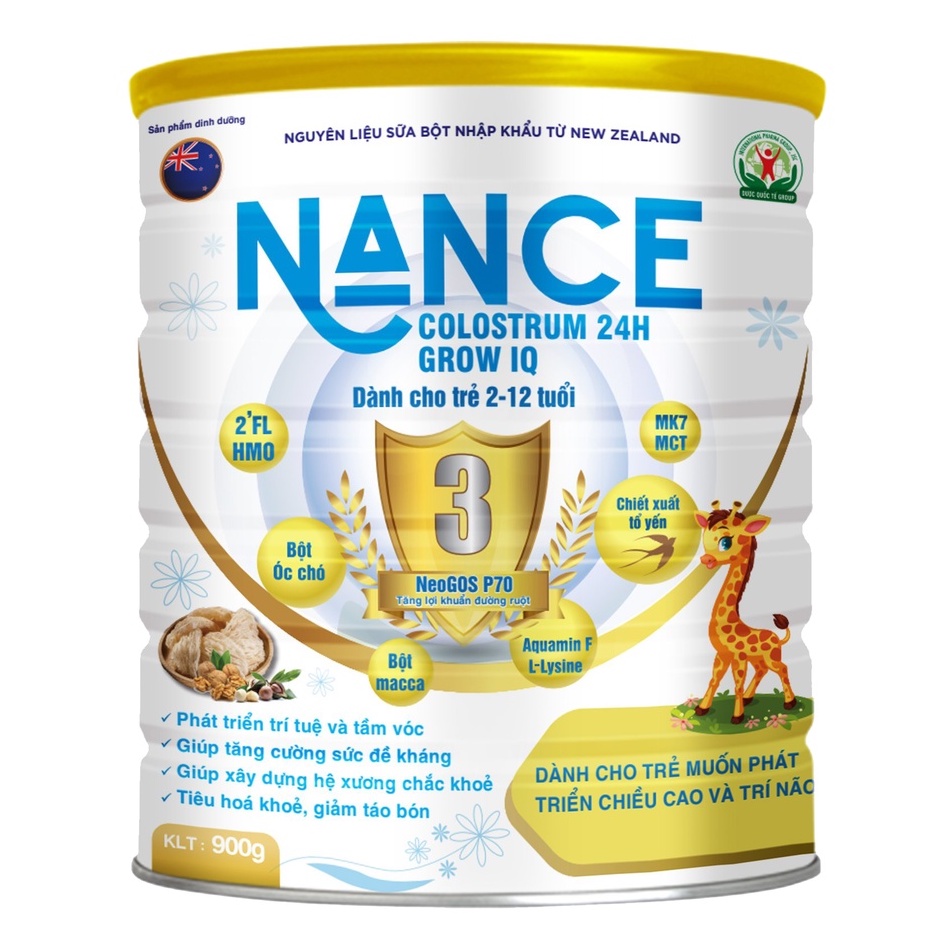 Sữa Dinh Dưỡng Nance Colostrum 24h Grow IQ : Giúp phát triển trí tuệ và tầm vóc 400g/ 900g