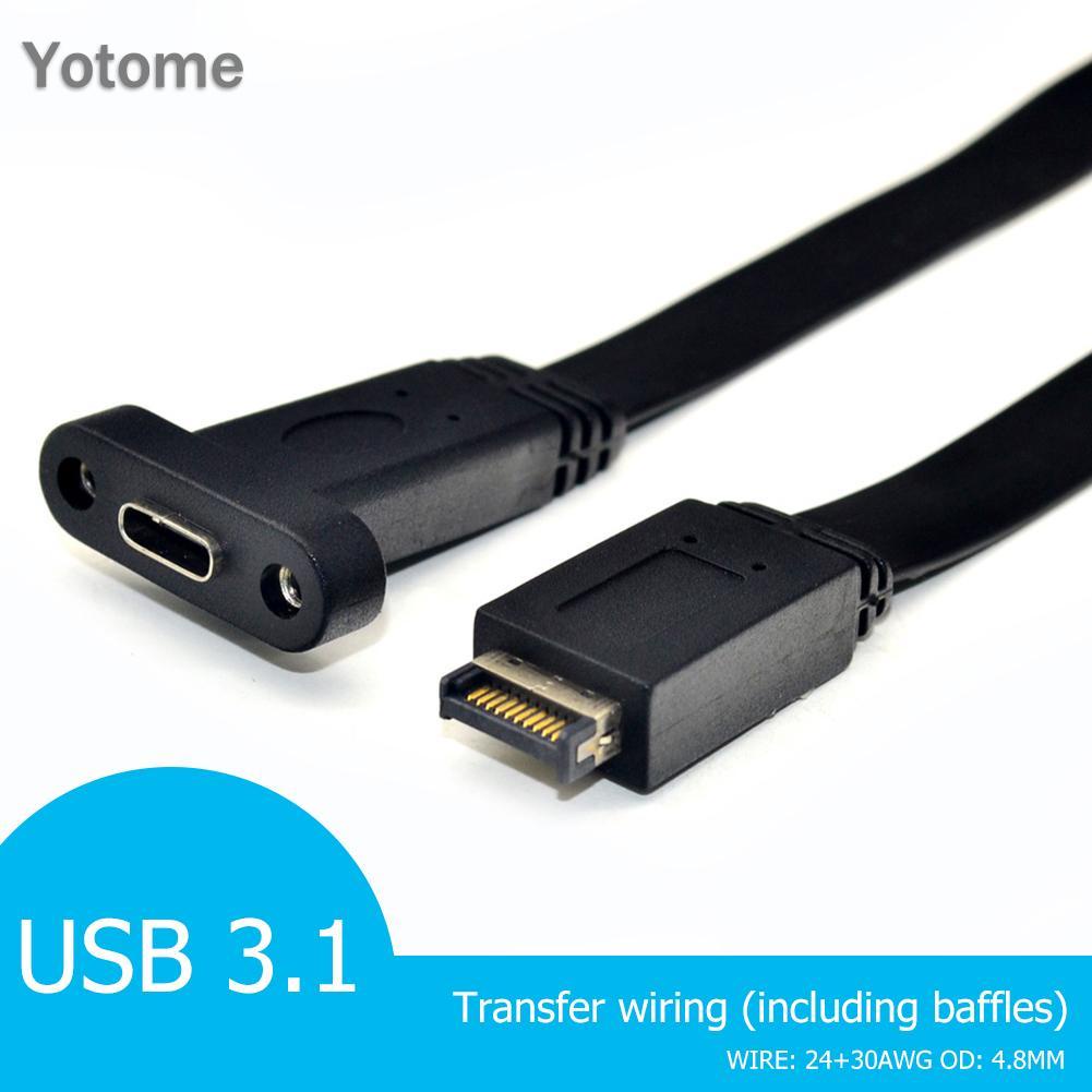 Dây cáp mở rộng Usb 3.1 type E M sang type C F cho bo mạch chủ