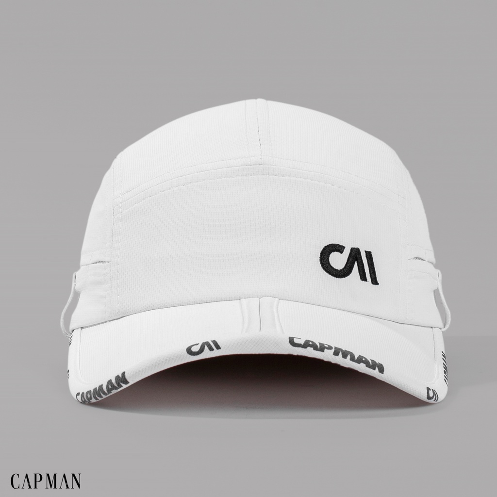 Mũ lưỡi trai chính hãng CAPMAN thể thao, màu trắng in hoạ tiết CM111