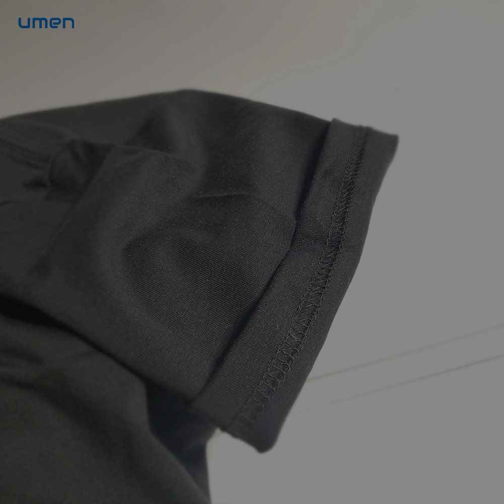 Áo thun basic nam màu đen cổ tròn tay ngắn UMEN vải cotton co giãn, thoáng mát | BigBuy360 - bigbuy360.vn