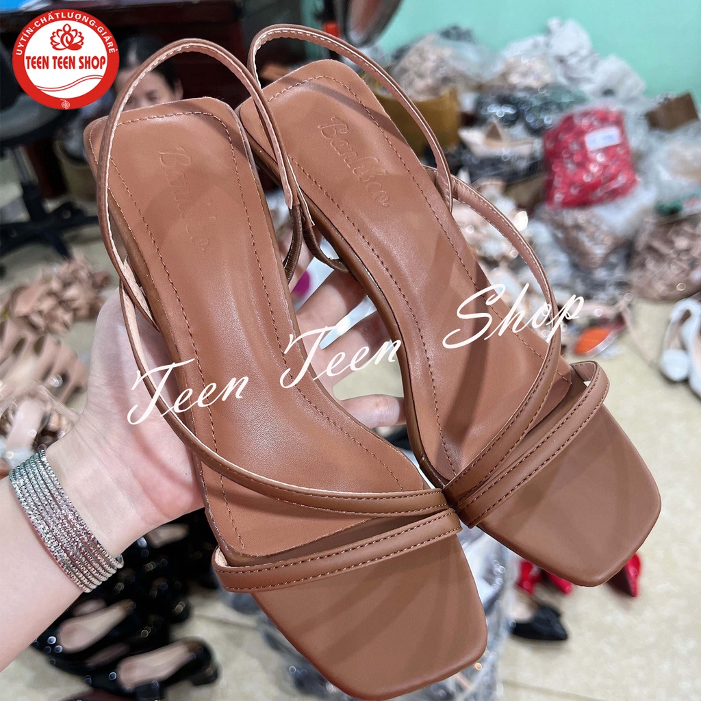Giày sandal nữ cao gót cao 6 cm, mũi vuông quai mảnh mềm mại dễ đi, Teen Teen Shop mã Sandal12cao6P