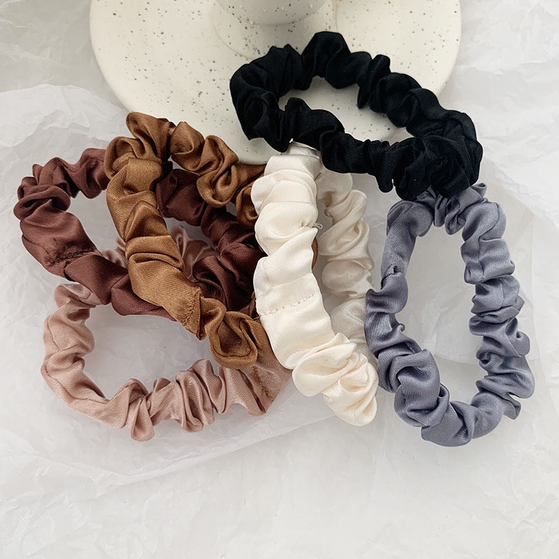 Set 6 Dây Buộc Tóc Vải Lụa Phong Cách Hàn Quốc Thời Trang Thanh Lịch Cho Nữ