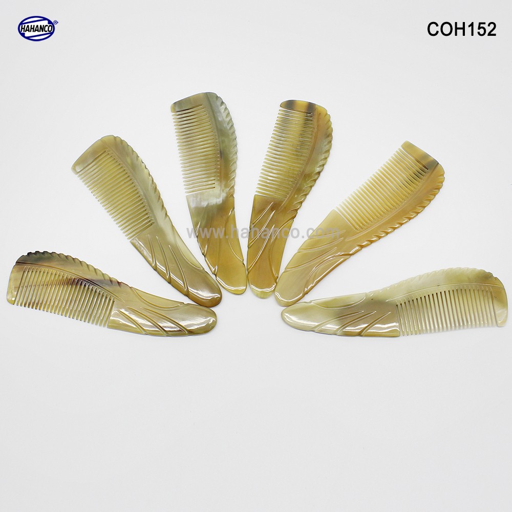 Lược sừng xuất Nhật - COH152 (Size: M - 16,5cm) Lược đuôi thon nhỏ gọn - Horn Comb of HAHANCO - Chăm sóc tóc