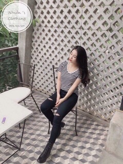 Áo Phông Cổ Tim Siêu Hot
