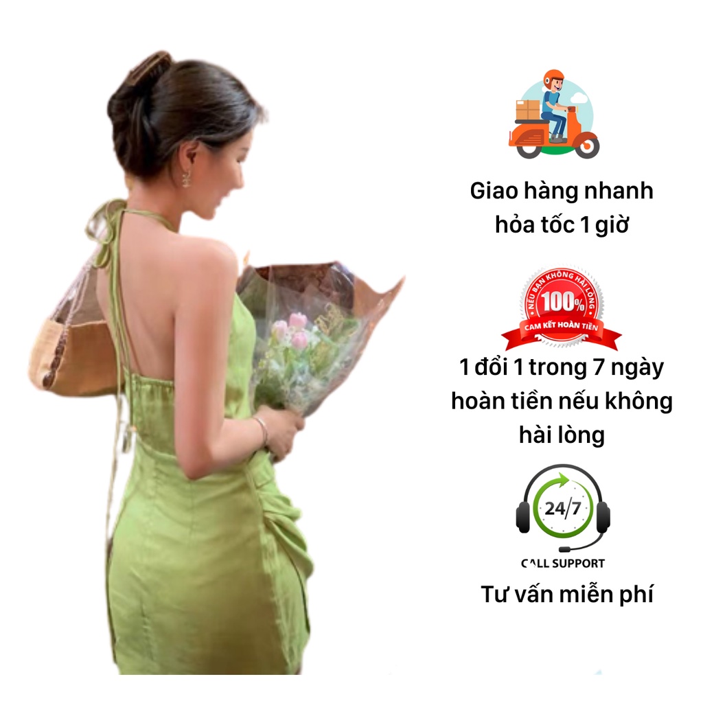 Đầm body sexy khoét eo peachstore, chất thun bo gần 2 màu Xanh ngọc và đen size S M  AQ01