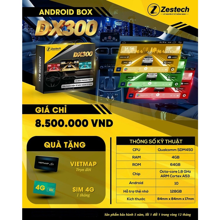 Android Box Zestech DX300 - Bảo Hành Đến 5 Năm