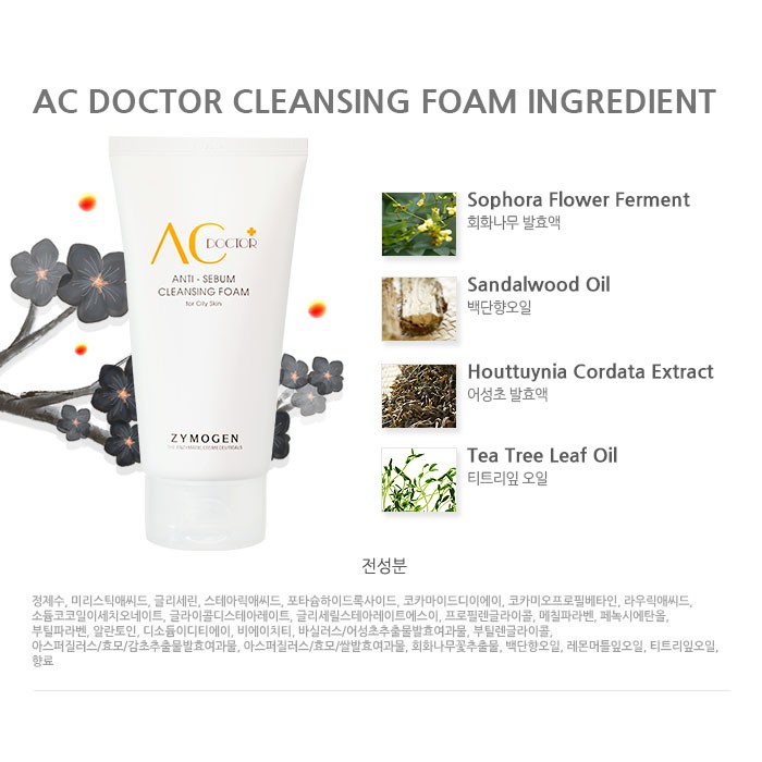 Sữa rửa mặt cho da dầu, mụn đầu đen Ac doctor antisebum Cleansing Foam Zymogen | BigBuy360 - bigbuy360.vn