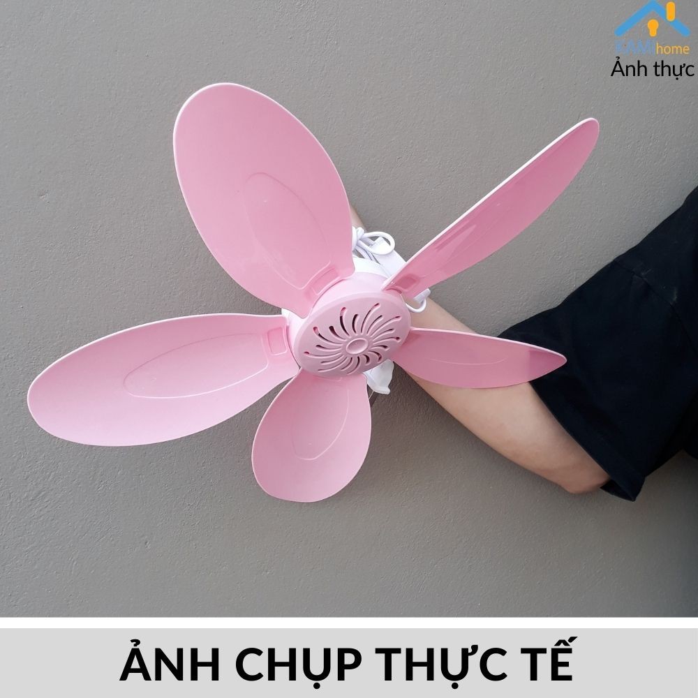 Quạt trần mini 5 cánh cắm điện đuỗi muỗi và treo màn đường kính 42cm 17013