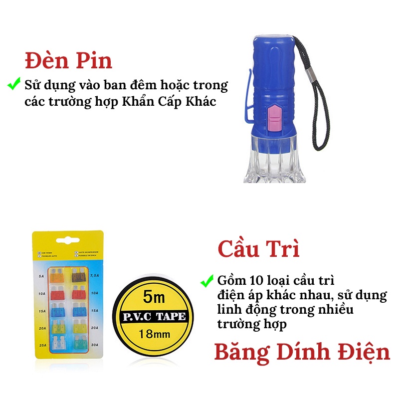 Bộ Cứu Hộ Ô Tô 8 Món Chuyên Dụng Đầy Đủ Phụ Kiện Bảo Hộ - Nhỏ Gọn An Toàn Tiện Lợi CARZONE.TOP